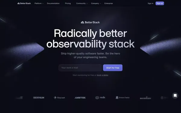 Better Stack - Radically better observability stack - Landing design inspiration