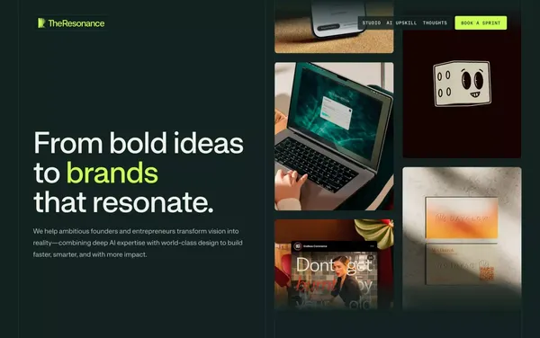 Resonance Studio | From bold ideas to brands and products that resonate. - Landing design inspiration