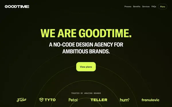 Goodtime — No-code design subscription - Landing design inspiration