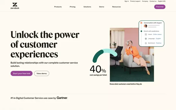 Zendesk - Landing design inspiration