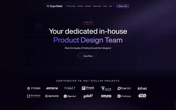 Supa Stellar - Landing design inspiration