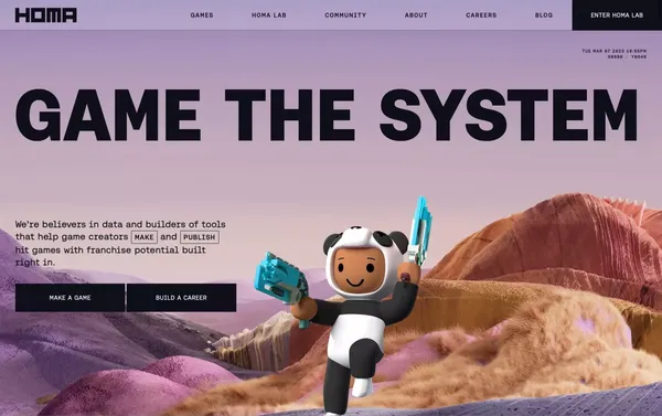 Homa | Game the system - Landing design inspiration