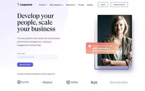 Leapsome: People Enablement Platform - Landing design inspiration