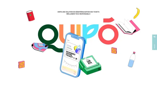 Quipo, la solution de dématérialisation de tickets réellement écologique - Landing design inspiration
