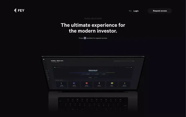 Fey: The ultimate experience for the modern investor. - Landing design inspiration
