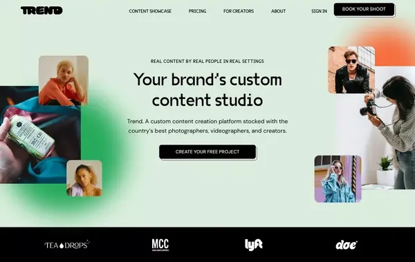 Content Creator Network and Marketing Platform | Trend - Landing design inspiration