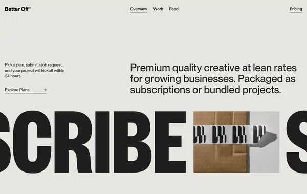 Better Off Studio I Add-to-cart creative™ - Landing design inspiration