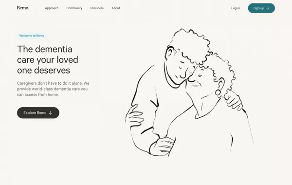 Better Dementia Care - Remo Health - Landing design inspiration