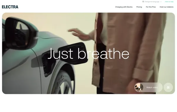 Fast charging stations and a revolutionary experience - Landing design inspiration