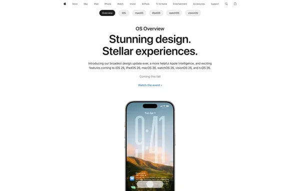 OS - Top OS Features - Apple - Landing design inspiration