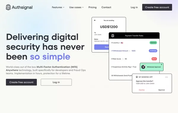 Authsignal - Home - Landing design inspiration