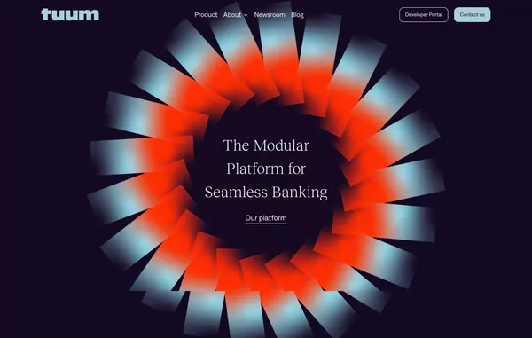Tuum | The modular platform for seamless banking - Landing design inspiration