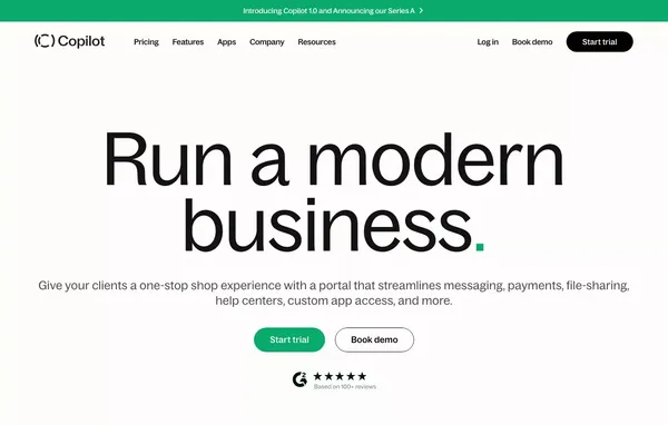Copilot • Client portal • Customer portal • Nocode builder - Landing design inspiration
