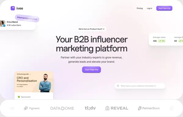 Ivee - Landing design inspiration