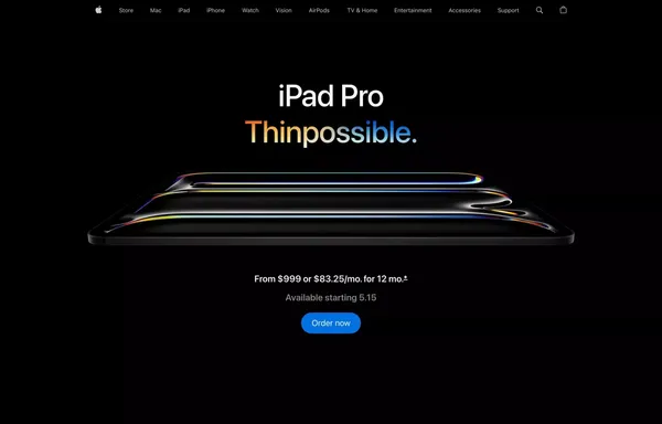 iPad Pro - Apple - Landing design inspiration