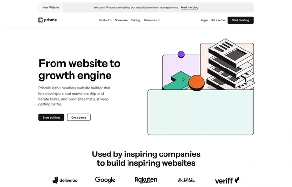 Prismic: Headless Website Builder - Launch and Iterate Faster - Landing design inspiration
