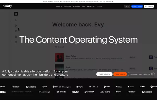 The Content Operating System | Sanity - Landing design inspiration