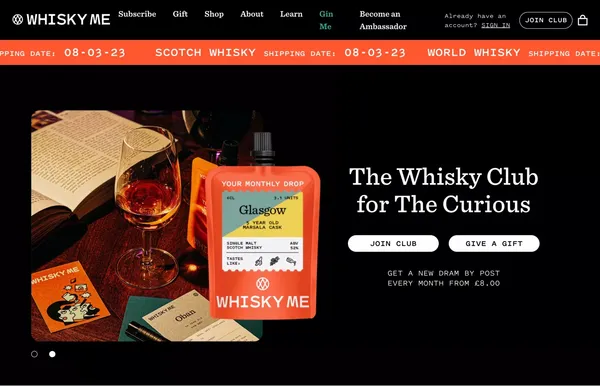 Whisky Me Whisky Club - Monthly Whisky Subscription– Whisky-Me - Landing design inspiration