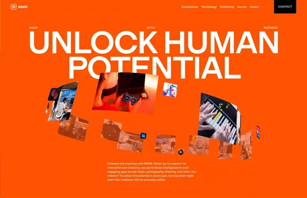 MWM: AI Apps Pioneer in French Tech for Android & iOS | App Publisher - Landing design inspiration