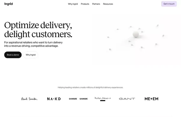 Ingrid – Optimize delivery. Delight customers. - Landing design inspiration
