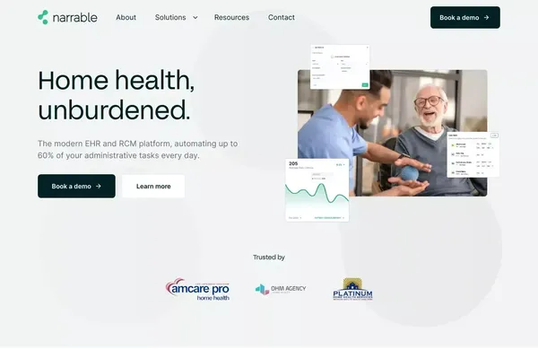 Narrable | The world of home health is changing. - Landing design inspiration
