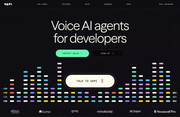 Vapi - Voice AI agents for developers - Landing design inspiration