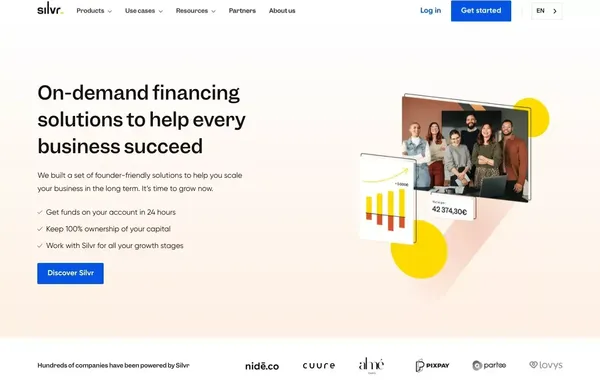 Silvr - Nous finançons votre croissance - Landing design inspiration