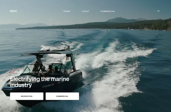 Arc - 100% Electric Boats - Landing design inspiration