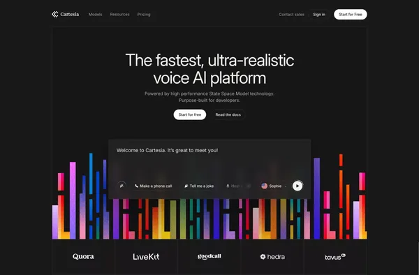 Cartesia - The fastest, ultra-realistic voice AI platform. - Landing design inspiration