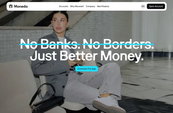 Moneda | Self-Custodial Neo Finance - Landing design inspiration