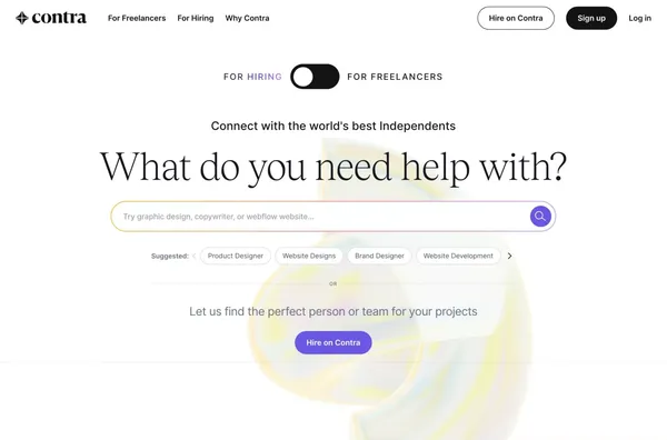 Freelance Marketplace: Commission-Free | Contra - Landing design inspiration