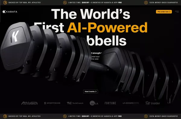 Kabata | The World's First AI-Powered Dumbbells - Landing design inspiration
