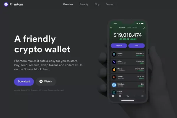Phantom - A friendly Solana wallet built for DeFi & NFTs - Landing design inspiration