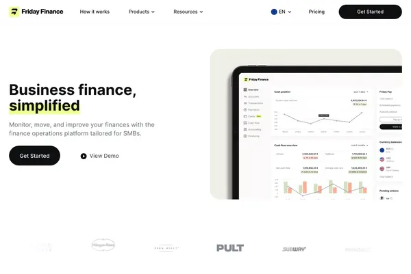 Friday Finance - Business finance, simplified - Landing design inspiration