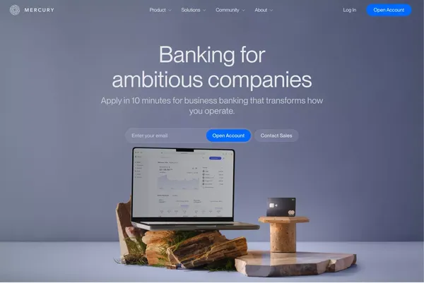 Mercury | Online Business Banking For Startups - Landing design inspiration