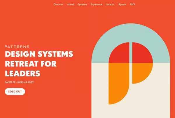 Patterns 2022 | Design Systems Retreat for Leaders - Landing design inspiration
