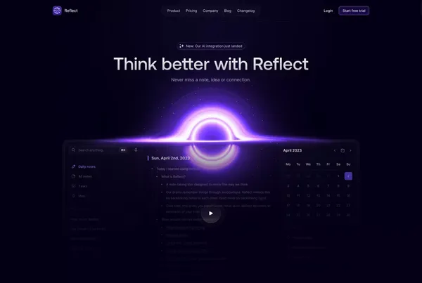 Reflect - Landing design inspiration