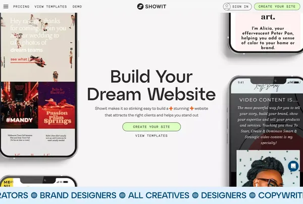 Showit: A Drag & Drop Website Builder for Creatives - Landing design inspiration