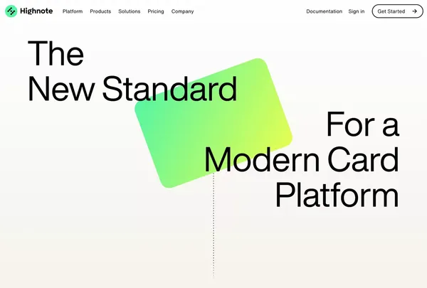 Platform – Highnote - Landing design inspiration