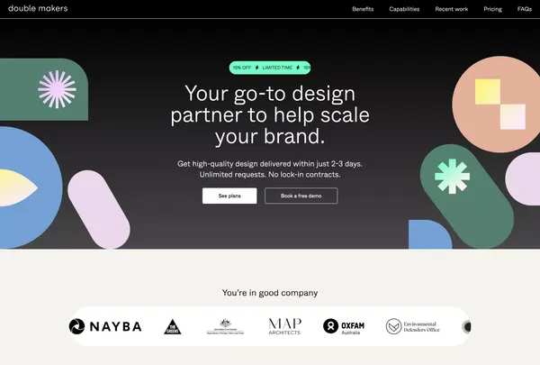 Design Subscription - Double Makers - Landing design inspiration