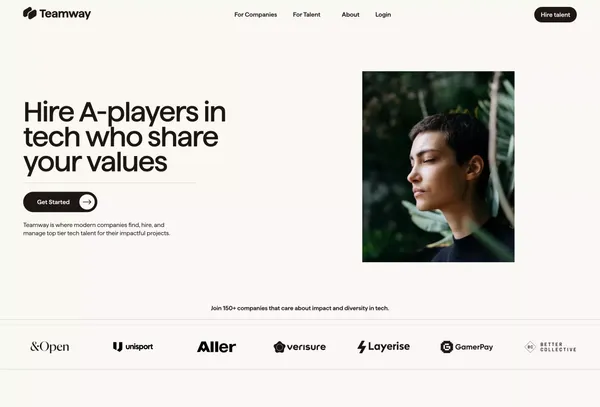 Teamway | The member-owned tech society - Landing design inspiration