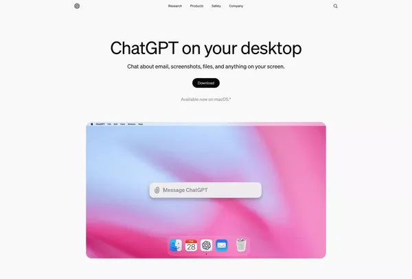 ChatGPT on your desktop - Landing design inspiration