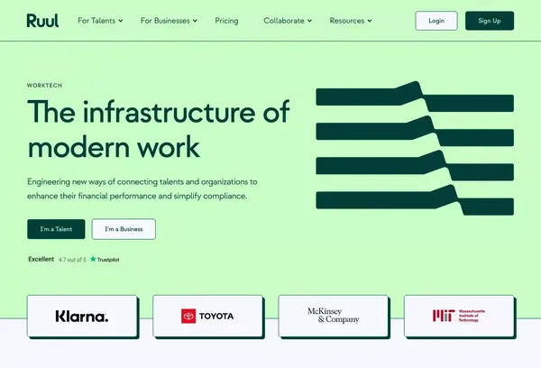 Worktech Solutions for Modern and Global Work - Ruul - Landing design inspiration