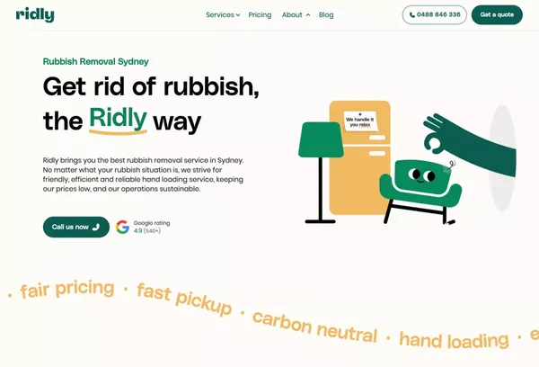 Ridly Rubbish Removal Sydney | Fast Junk Removal - Landing design inspiration
