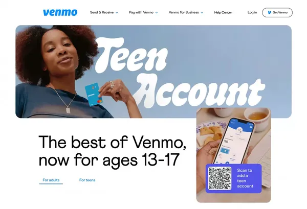 Venmo Teen Account | Venmo - Landing design inspiration