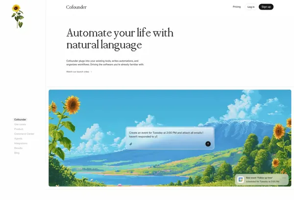 Cofounder - Landing design inspiration