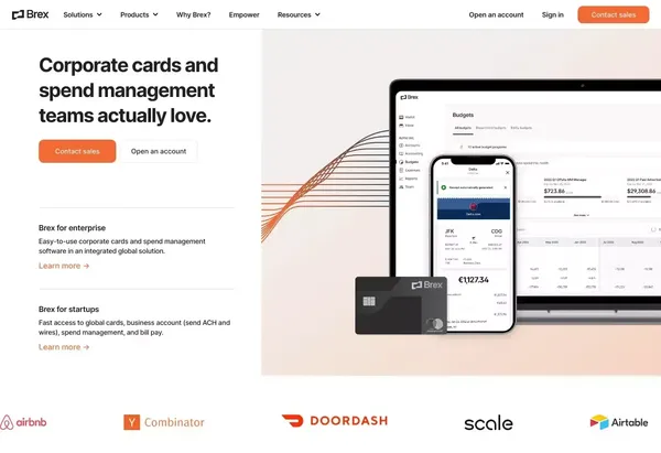 Business credit cards and spend management software | Brex - Landing design inspiration