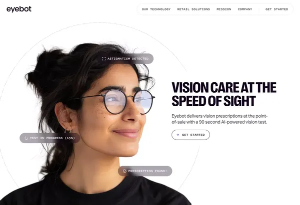 Vision Care at the Speed of Sight – Eyebot - Landing design inspiration
