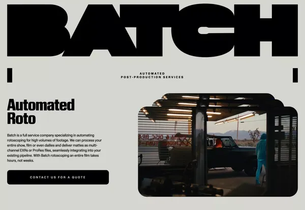 | BATCH | Automated Rotoscoping - Landing design inspiration