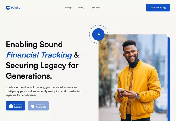 Twinku - Landing design inspiration